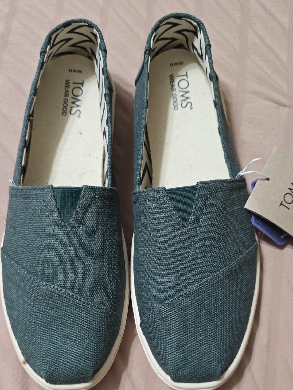 Toms Canvas Slip-Ons in Dark Teal